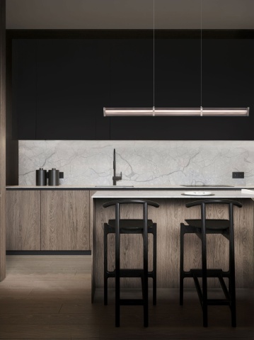 Corp de iluminat suspendat Pheme Negru / Nikel 88 x 8 x 150 cm