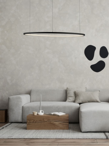 Corp de iluminat suspendat Tarquin Negru Ø80 x H 200 cm