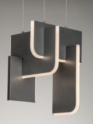 Corp de iluminat suspendat Totem Argintiu / Gri 24,6 x 25,3 x 200 cm