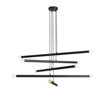 Corp de iluminat suspendat Tubo 10xE14 - Negru
