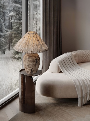 Lampa masa / veioza Wabi Beige Ø50 x H 62 cm