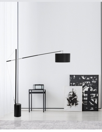 Lampadar Traccia Negru 195 x 40 x 179-191 cm