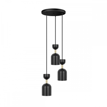 Plafonieră SUPURU 3P black / with brass, negru / auriu