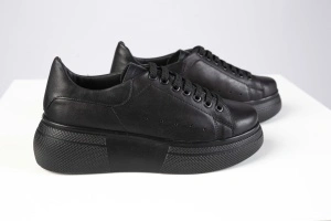 Sneakers Damă – Urban Black din Piele Naturală - Img 2