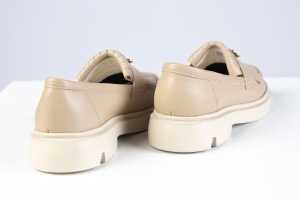 Mocasini Damă – Beige Bee Fringe din Piele Naturală - Img 4