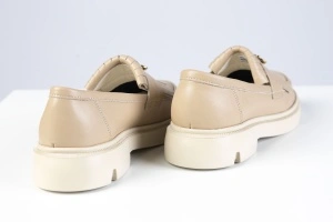 Mocasini Damă – Beige Bee Fringe din Piele Naturală - Img 4