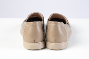 Mocasini Damă – Bej din Piele Naturală cu Detaliu Heart-Gold - Img 2