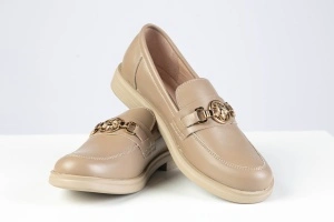 Mocasini Damă –Bej Închis din Piele Naturală - Img 4