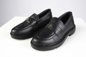 Mocasini Damă – Black Bee Chunky din Piele Naturală - Img 2