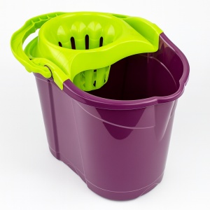 Galeata cu storcator 14L, mov, storcator verde, Luxia