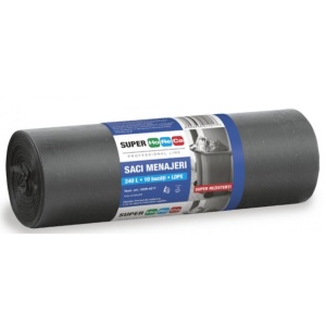 Saci Menajeri 240 l, 10 Bucati - LDPE Negru, Horeca