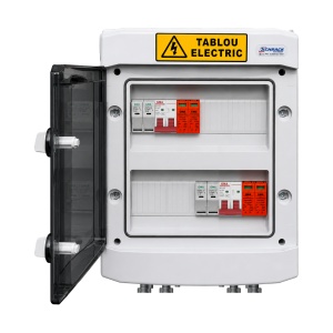 Tablou DC Fotovoltaic, 2 Stringuri, 600V, 16A, Limitatoare Supratensiune, MC4, IP65