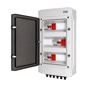 Tablou DC Fotovoltaic, 3 Stringuri, 500V, 16A, Limitatoare Supratensiune, MC4, IP65