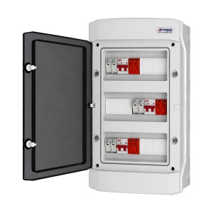 Tablou DC Fotovoltaic, 3 Stringuri, 500V, 16A, Limitatoare Supratensiune, Presetupe, IP65