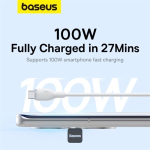 Cablu alimentare si date Baseus Pudding Series, FastCharging Data Cable , USB la USB Type-C100W, 1.2m, alb - Img 2