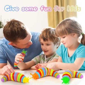 Jucarie Senzoriala,Fidget Toys, Omida Curcubeu, 18.6 cm, - Img 3