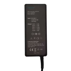 Alimentator Notebook Universal AC-DC, SPACER, 90W ,12 tipuri de mufe, DC15/16/19/19.5/20V, - Img 2