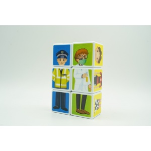 Set inteligent de cuburi magnetice pentru copii, 6 piese, cutie depozitare, puzzle joburi, +3 ani - Img 2