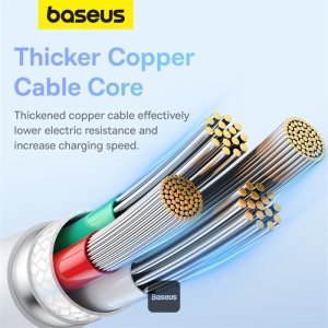Cablu alimentare si date Baseus Pudding Series, FastCharging Data Cable , USB la USB Type-C100W, 1.2m, alb - Img 3