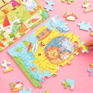 Puzzle 60 de Piese din Lemn in Cutie Metalica, Model Submarin - Img 3