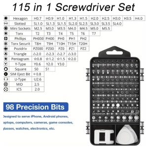 Set Trusa Surubelnite de Precizie 115 in 1 pentru electronice, telefon - Img 3