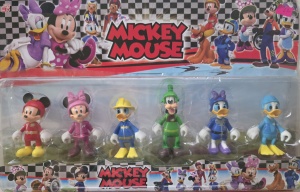 Set 6 figurine Mickey Mouse si pilotii de curse