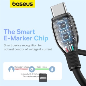 Cablu alimentare si date Baseus Pudding Series, FastCharging Data Cable , USB Type-C la USB Type-C 100W, 1.2m, negru - Img 2