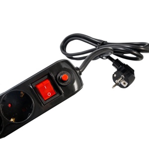 Prelungitor Spacer Schuko 5P-1.8m USB Negru - Img 2