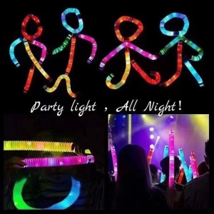 Set 6 Tuburi cu Lumina LED, Fidget Pop Tube, multicolor - Img 2