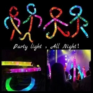 Set 6 Tuburi cu Lumina LED, Fidget Pop Tube, multicolor - Img 2