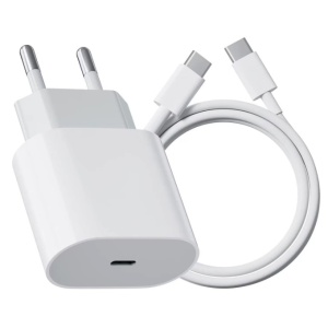 Alimentator FastCharging 30w, cu cablu USB Type-C la USB Type-C 1m, alb