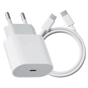Alimentator FastCharging 30w, cu cablu USB Type-C la USB Type-C 1m, alb