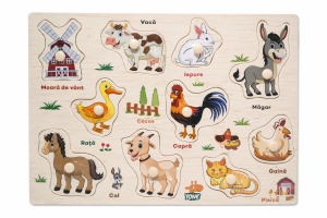 Puzzle lemn animale ferma TONIC