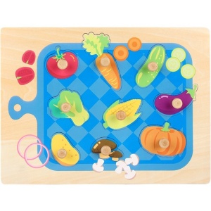 Puzzle Montessori din Lemn, 3D, 0-3 Ani, Model Legume