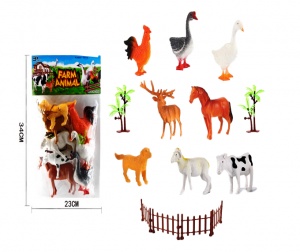 Set 8 figurine, Animale de la ferma cu gard