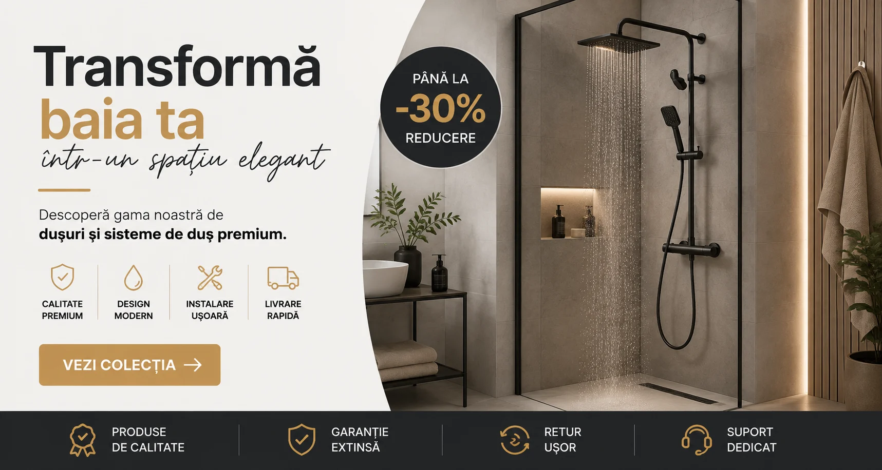 Banner promoțional Bricotop – dușuri