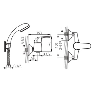 BATERIE PERETE DUS VASTO, CROM CU ACCESORII BVA77 - Img 2