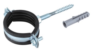 Colier cu cauciuc + prezon si diblu fixare teava 1.1/4"