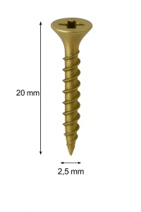SURUB PAL SI LEMN CAP INECAT 2.5 X 20MM (1000 BUC)