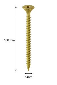 SURUB PAL SI LEMN CAP INECAT 6 X 160MM (100 BUC)
