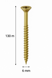 SURUB PAL SI LEMN CAP INECAT 6 X 130 (100BUC)