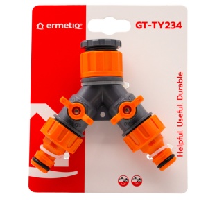 Adaptor Y, 2 robineti, 1/2-3/4"F - 2 x cupla rapida M, GT-TY234 - Img 3