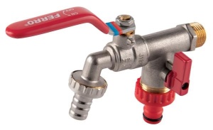 ROBINET DUBLU SERVICIU CU DOUA IESIRI 1/2" 3/4" 3/4" KCD1
