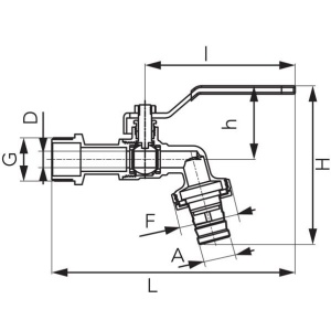 ROBINET SCURGERE 1/2" CU BILA+RACORD RAPID 3/4" FE KCPN1 X15 - Img 2