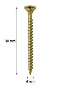 SURUB PAL SI LEMN CAP INECAT 6 X 110MM (200 BUC)