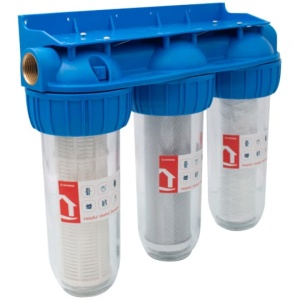 Filtru apa triplu, cu carbune/bumbac/sita, EWF-3F34/10