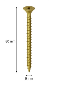SURUB PAL SI LEMN CAP INECAT 5 X 80MM (500 BUC)
