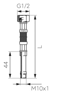 RACORD FLEXIBIL PT. BATERII 1/2XM10X1 CAP LUNG L=80CM WBS28 - Img 2