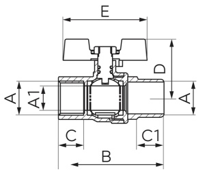 ROBINET TRECERE PENTRU GAZ FLUTURE 1/2" FI-FE KGMN11 - Img 2