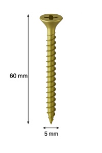 SURUB PAL SI LEMN CAP INECAT 5 X 60MM (500 BUC)
